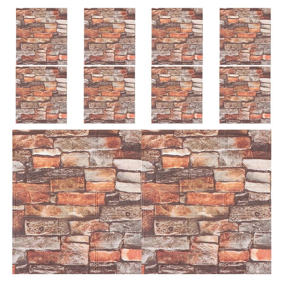 SHOWERORO 10Pcs Faux Brick Wallpaper Realistic 3d Effect Xpe Foaming for Bathroom Office Environments 15.6x13.5x0.2in