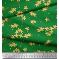 thumbnail image 2 of Soimoi Green Poly Georgette Fabric Ball Dahliya & Rose Floral Fabric Prints By Yard 42 Inch Wide, 2 of 3