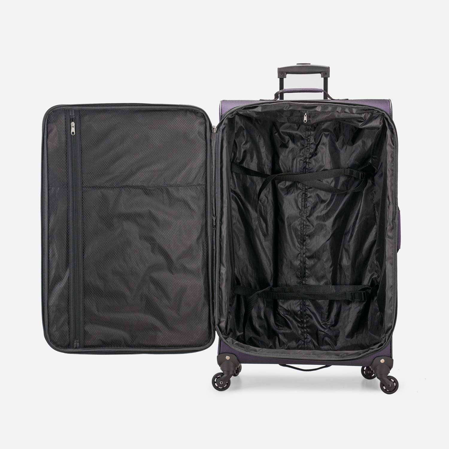 U.S. Traveler Aviron Bay Expandable Softside Luggage with Spinner Wheels, Purple, 31" Checked Large