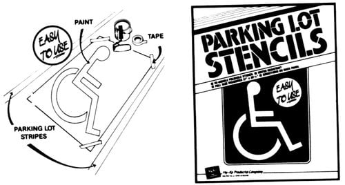 Handicap Parking Lot Stencil, 36" x 29-1/4" - Walmart.com - Walmart.com