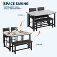 thumbnail image 2 of Wooden Dining Table Set for 4, Small 4-Piece Dining Table with Upholstered Bench and 2 Chairs, Farmhouse Kitchen Table for Kitchen, Dining Room, Apartment, Small Space, 2 of 21