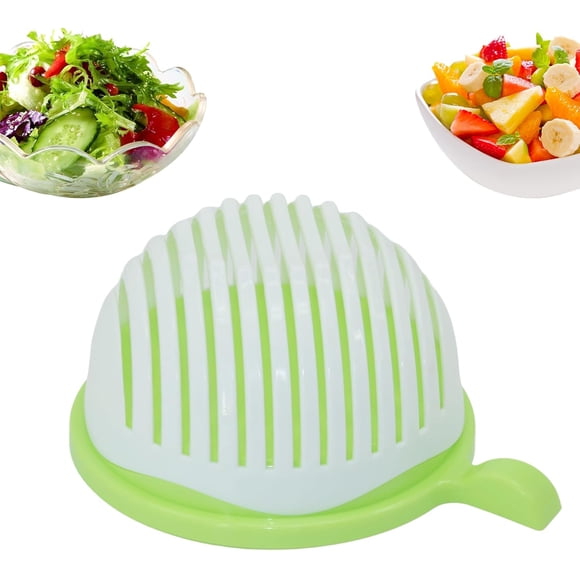 Salad Cutter Bowl, Veggie Choppers and Dicers, Salad Chopper Bowl and Cutter, Multi-Functional Fast Salad Cutter Bowl, Salad Cutter Bowl with Lid Fast Vegetable Cut Set (Green)