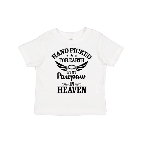 Inktastic Handpicked for Earth By My Pawpaw in Heaven with Angel Wings Boys or Girls Toddler T-Shirt