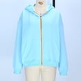 thumbnail image 4 of Karight Women's Full Zip Up Oversized Sweatshirts Lightweight Hoodies with Pockets Long Sleeve Thin Casual Hooded Jackets, 4 of 5