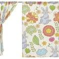 thumbnail image 3 of Coolnut Sheer Curtains Floral Pattern Funny Hare Gauze Door and Window Voile Curtain Panels for Bedroom Living Room W55 x L84 In 2, 3 of 4