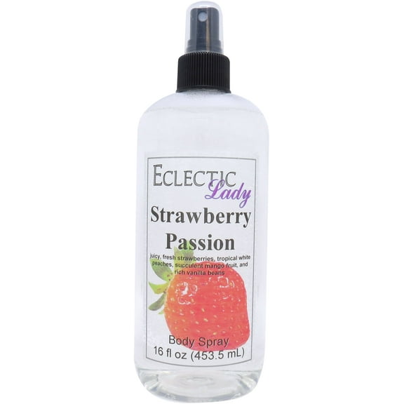Strawberry Passion Body Spray, Eclectic Lady, Hydrating Mist, Unisex, 16 oz