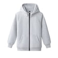 thumbnail image 3 of Loopsun Kids Sweatshirt Jackets, Kids Boys Girls Casual Solid Hooded Zip Up Long Sleeve Outerwear Sweatshirt Jacket with Pockets Gray, 11-12 Years, 3 of 5