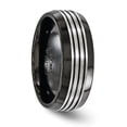 thumbnail image 5 of Edward Mirell Titanium Black Ti Flat Top Beveled Edge 8mm Band, 5 of 8
