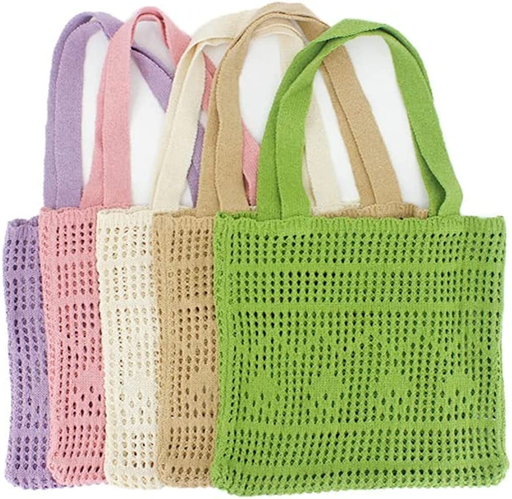 CoCopeaunts Summer Beach Bag, Women Hollow Knitted Bag Fashion Large Crochet Shopping Shoulder Bag Handbag Vacation Purse