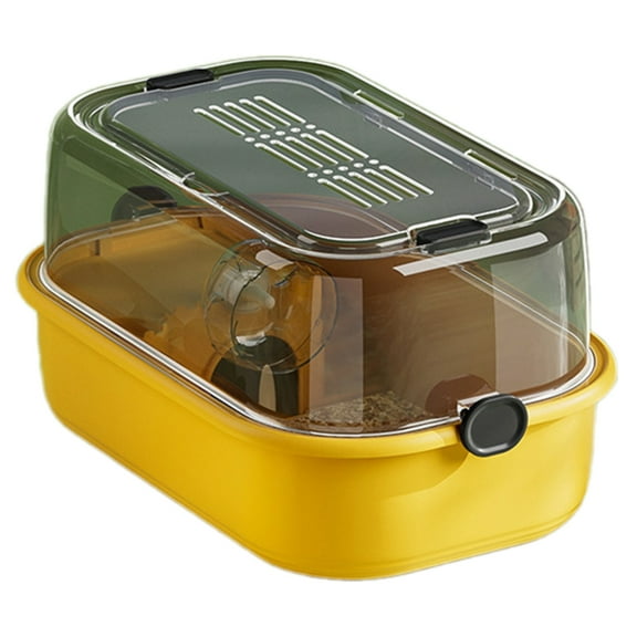 Hamster Cage Villa with Ventilated Top for Small Pet Guineapigs Hedgehogs Home Indoor Pet Cage with Clear Cover