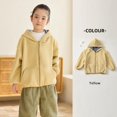 thumbnail image 3 of GYRATEDREAM Toddler Boys Girls Fleece Hooded Jacket Baby Autumn Winter Long Sleeve Solid Thickened Zipper Coat Kids Warm Outwear with Pockets Yellow for 2-15Y, 3 of 8