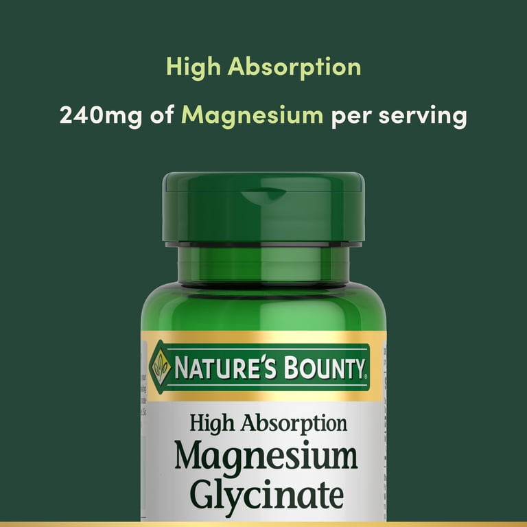 Nature's Bounty Magnesium Glycinate, High Absorption, 60 Capsules photo 5