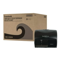 Boardwalk Xtra 2-Roll Controlled Bath Tissue Dispenser 11 1/8" x 7 3/8" x 8 7/8" Black (BWK47GREEN)