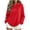 Red, variant on Horkkom Hoodies for Women Casual Comfort Drawstring Hoodie Solid Color Fall Winter Pullover Sweatshirts L
