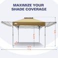 thumbnail image 4 of EAGLE PEAK 17 x 10 ft Pop up Gazebo Canopy Tent Outdoor Instant Canopy Shelter with Adjustable Dual Half Awnings (Beige), 4 of 11