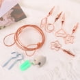 thumbnail image 4 of Wall Hanging Photo Display Cable Wire Rod with 10 Clips, 5Ft Hanging Picture Frames Collage Rose Gold, 4 of 6