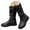 Black, variant on Mostsola Womens Flat Mid Calf Boots Casual Slouchy Zipper Retro Leather Motorcycle Riding Boots