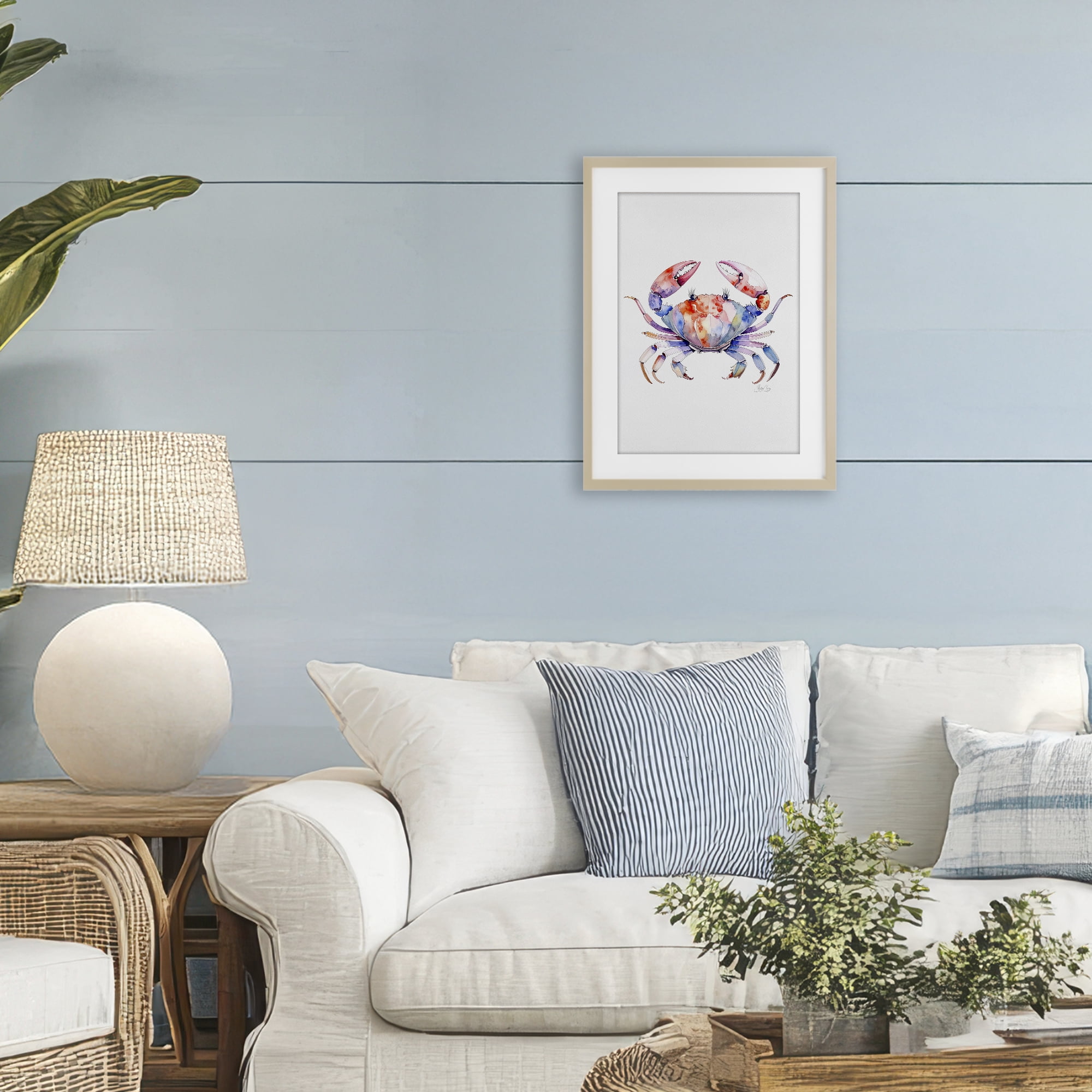 Stupell Industries Tide Dancer Crab Birch Framed Print Under Glass, design by Shelly Craig