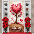 thumbnail image 5 of Pink Flamingo Happy Valentine's Day Banner Red Roses Romantic Design Heart Elements Gold Glitter for Couples Romantic Party Indoor Decoration Valentine's Celebration, 5 of 9