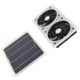 thumbnail image 3 of Kit de ventilador de panel solar, 100 W, 12 V, impermeable, portátil, doble ventilador de escape, juego de paneles solares para invernadero doméstico, 3 of 5