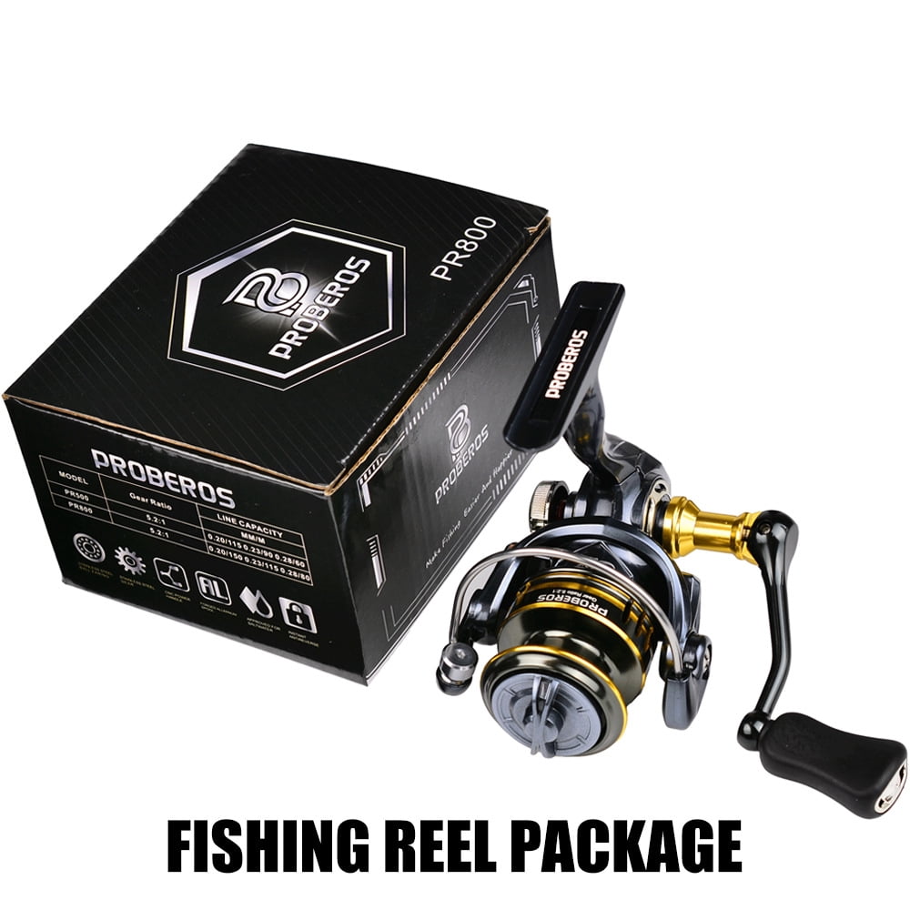 PR800 Spinning Fishing Reel, 5.2:1 Gear Ratio, 135g Ultra Light, 8KG Max Drag, Left/Right Interchangeable Handle with Deep Spool