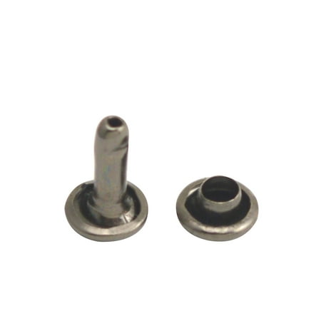 

Fenggtonqii Gun Color Double Cap Leather Rivets Tubular Metal Studs Cap 6mm and Post 10mm Pack of 300 Sets