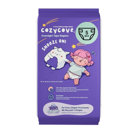 Pañales para bebé Cozycove talla 2 (4-8 kg) paquete de 5 unidades