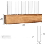 Desktop Plant Propagation Station, Dingrich 5 Glass Test Tube Plant Terrarium with Wooden Stand for Hydroponic Plants Home Office Home Decoration