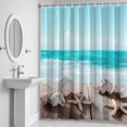 thumbnail image 6 of Summer Marine Life Bathroom Shower Curtain, Ocean Conch Starfish Coastal Landscape Waterproof Washable Soft Bath Curtain for Bathtub Decor with 12 Hooks&Grommet, 54x78 Inch, 6 of 9