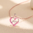 thumbnail image 6 of FENGGHAO Mothers Day Heart Pendant Necklace with Mom Letter Dainty Aluminum Alloy Jewelry Adjustable Chain Pink Tone Gift for Mom, 6 of 7