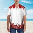 thumbnail image 4 of Balery Winter Christmas Snowflake Print Men's Hawaiian Shirts Short Sleeve Beach Shirt Relaxed Fit Vacation Button Down Shirts-Small, 4 of 9