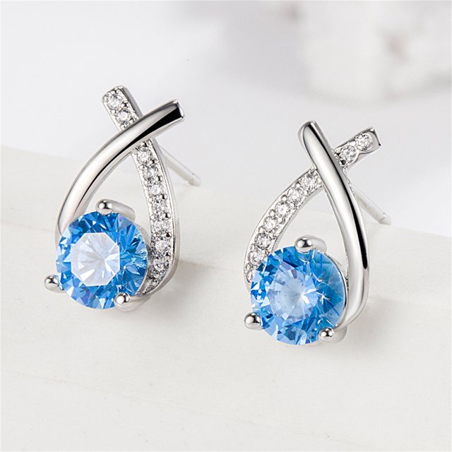 Boucles d'Oreilles Queue de Poisson Élégantes avec Design en Forme de Larme et Zircon Micro Incrusté pour Femmes