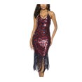 thumbnail image 1 of Bling Zig Zag Midi New Years Ball Fun Dress With Fringed Sequin Detail, 1 of 6