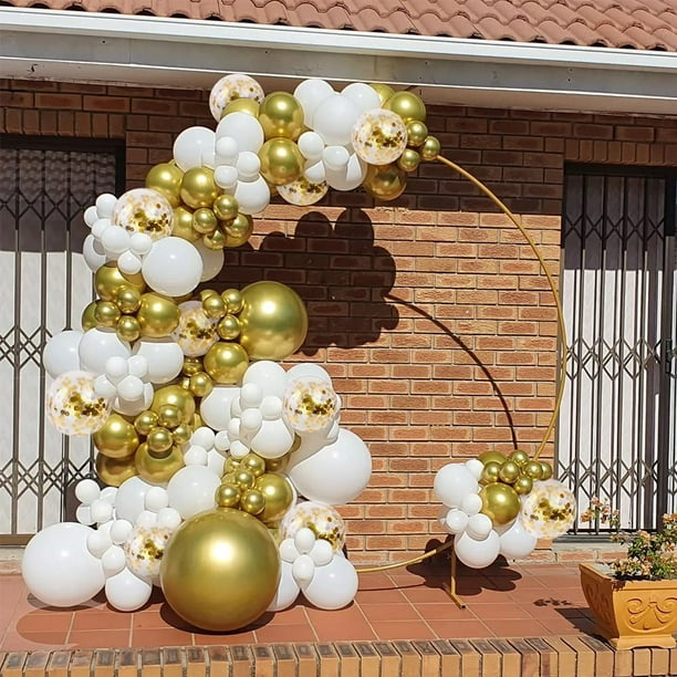 Source Wholesale White Gold Balloons Arch Kit Gold Tinsel Curtain Balloons  Garland Kit For Wedding Birthday Party Decorations on m.