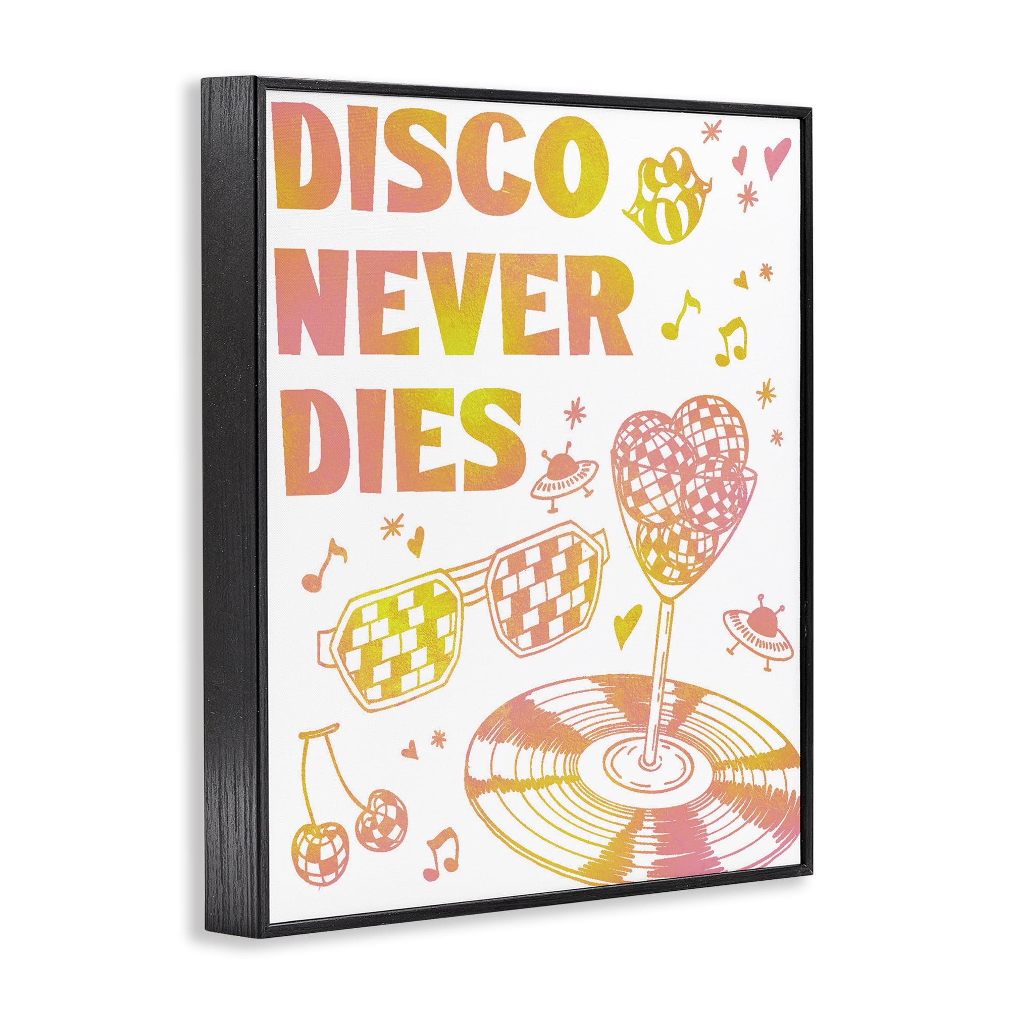 Stupell Industries Disco Never Dies Black Framed Giclee Art, design by Ziwei Li