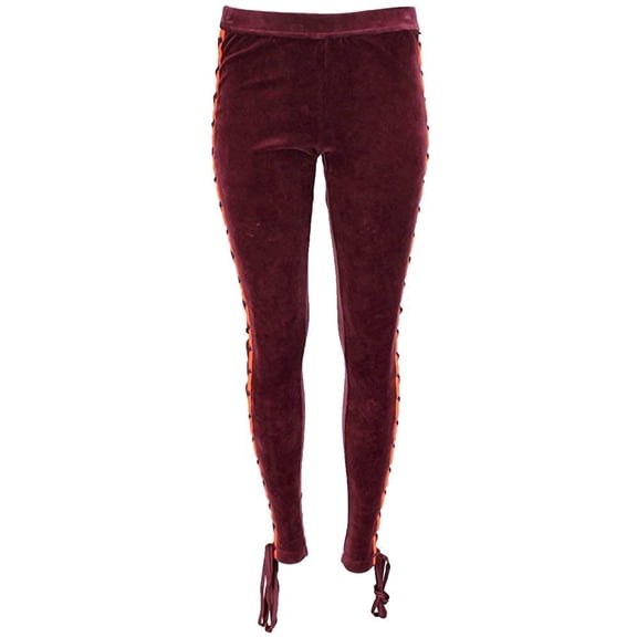 PUMA Womens Fenty by Rihanna Velour Lacing Leggings Casual - Burgundy X-Small Tawny Port