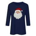thumbnail image 4 of asdoklhq Christmas Sweatshirts for Women Ladies' Christmas Round Neck 3/4 Sleeve T-shirt Shirt Blue 2X, 4 of 4