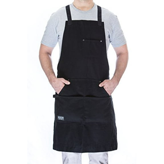 Hudson Durable Goods - Professional Grade Chef Apron for Kitchen, BBQ & Grill – Black