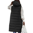 thumbnail image 2 of Gomelly Women Waistcoat Plain Coat Loose Jacket Vest Ladies Knee Length Winter Warm Outwear Sleeveless Black 2XL, 2 of 3