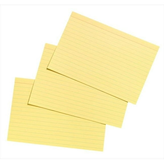 4 x 6 In. Heavyweight Ruled Index Card, Canary, Pack - 100