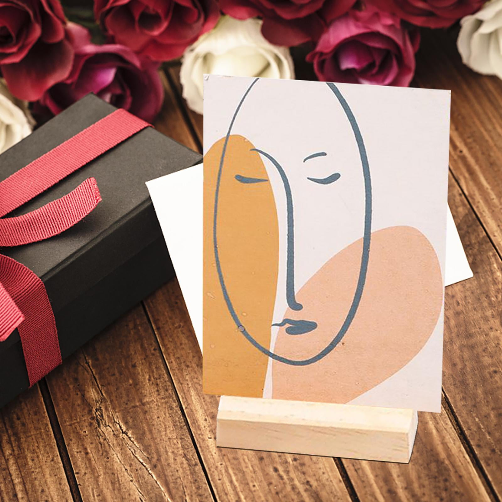 Marcasitios Madera ROYUEXT Juego De Soporte Para Tarjetas De Madera,  Soporte Para Tarjetas Estable, 4 Unidades Con Adorno, Soporte De Madera Para  Bodas, Fiestas, 15 × 2 × 2 Con 4 Mm De Ancho Regalos Boda Para Invitados, image size:1600x1600