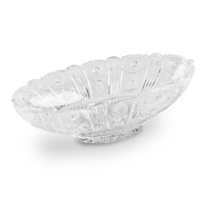 Blue Harbor 33490 10 x 4 in. Embossed Clear Glass Bowl
