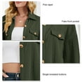 thumbnail image 7 of Women Shirt Jacket Turn Down Collar Single Breasted with Fake Pockets Oversized Jacket Shirt OD Green XXL, 7 of 7
