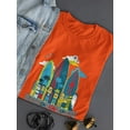 thumbnail image 3 of Surfs Up Dude Cartoon Art Shaped T-Shirt Women -Image by Shutterstock, Female Small, 3 of 4