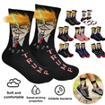 thumbnail image 2 of 1-3 pares 2024 Trump cara patrón de pelo calcetines divertidos 3D pelo falso personalidad traje de hombre calcetines de compresión ropa informal estilo Hip Hop, 2 of 5