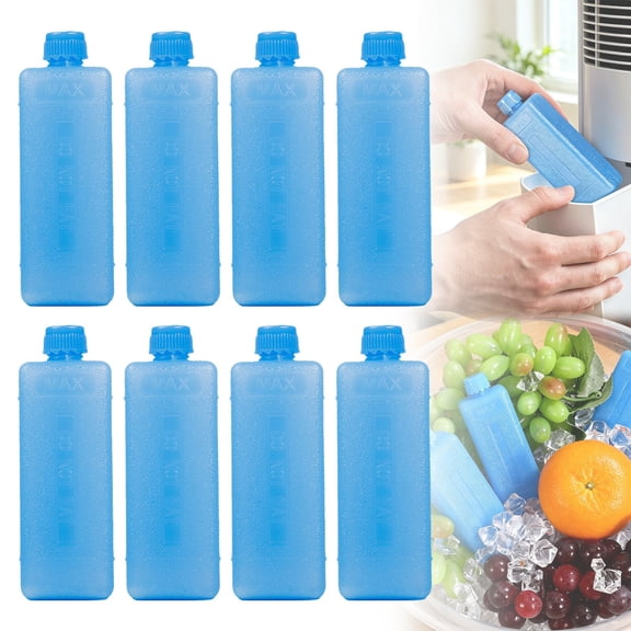 VHXWUGN 8 Pack Air Conditioner Ice Packs Ice Blocks for Cooler Reusable Freezer Blocks Cooling for Air Cooler Portable Ice Storage (4.5 * 1.5 * 1 Inch)