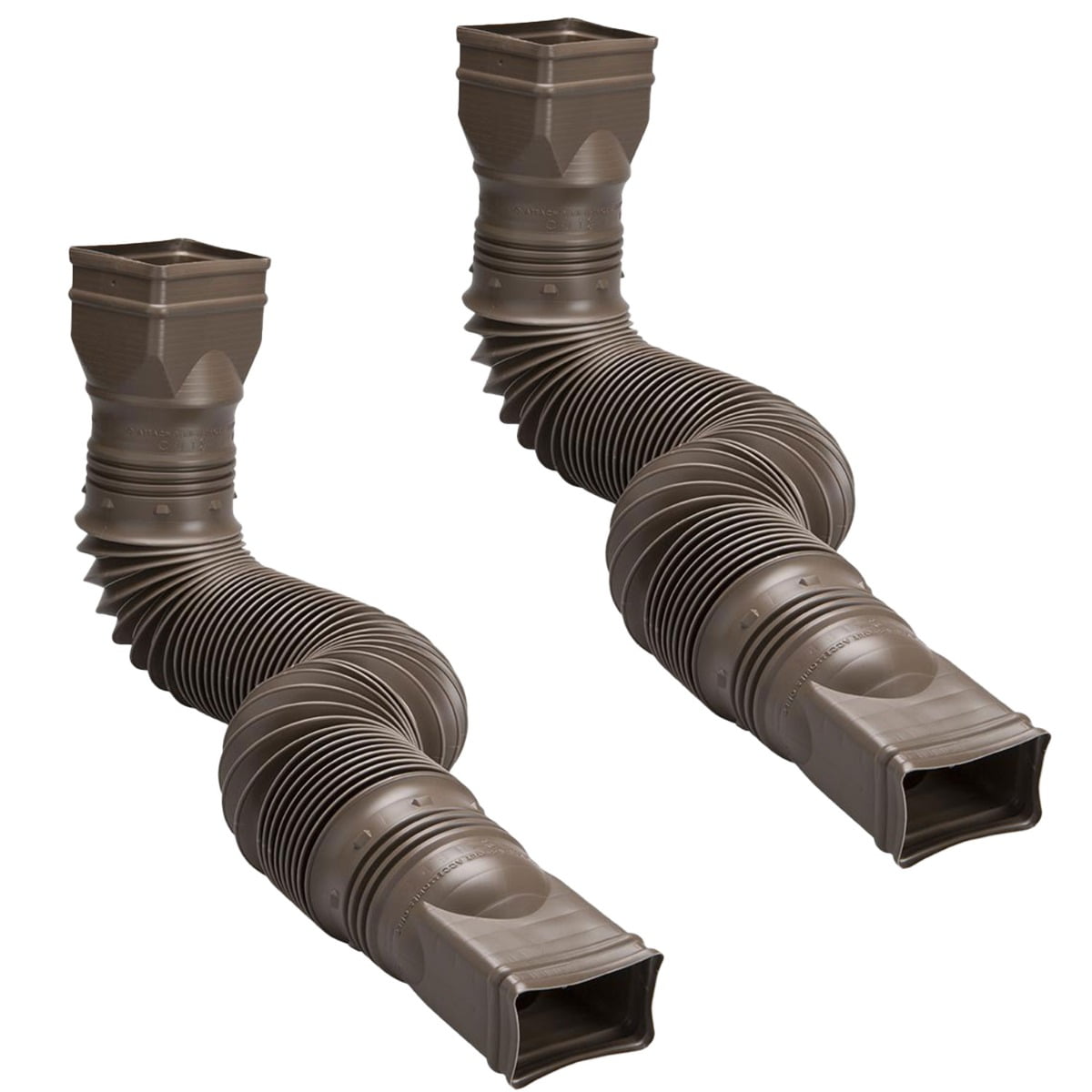 2-Pack Brown Flexible Downspout Extension Gutter Connector Rainwater