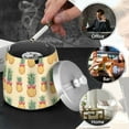 thumbnail image 4 of Yayeee Ashtray with Lid for Cigarette Smokeless Stainless Steel Home Ash Holder, Sunshine Pineapples, 4 of 7
