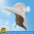 thumbnail image 2 of Chapeau de Pêcheur Extérieur Large Bord Chapeau Seau avec Cou Couverture de Randonnée Réglable Pêche Camping Voyage Anti-Uv Gris, 2 of 6