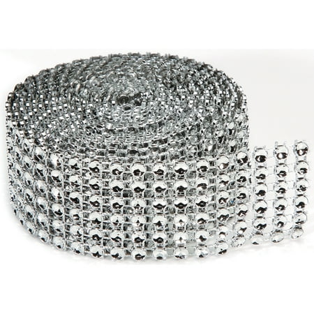 Darice Bling On A Roll, 4mm x 2 yds, 6 Row, Silver